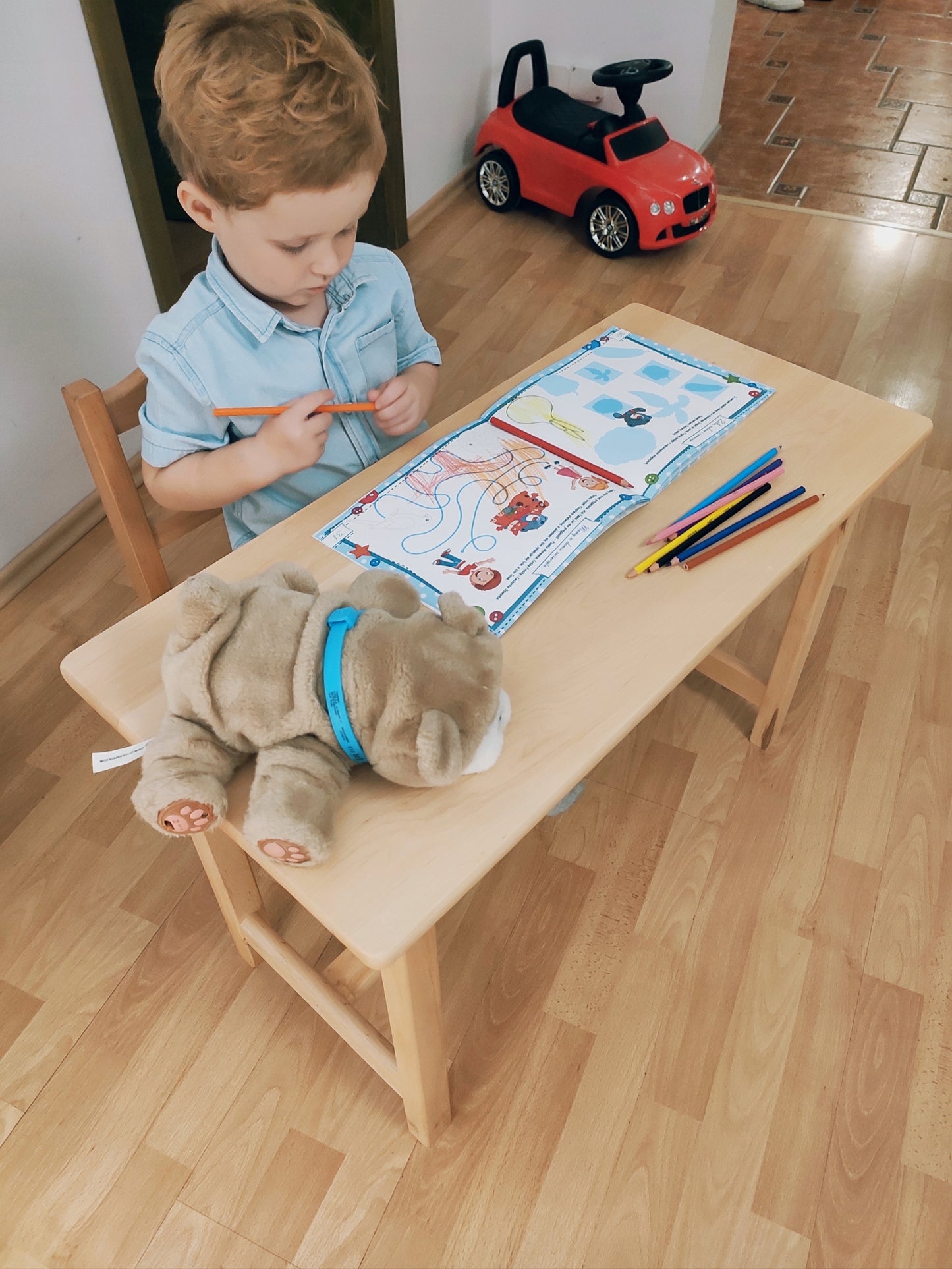 Ractangular table and chair set for child | LACQUERED