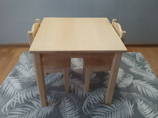 Childrens Wooden Table And Chair Set | NATURAL WOOD