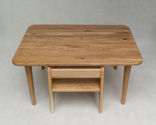 OAK Desk and Chair set for the smallest children with 1 or 2 chairs