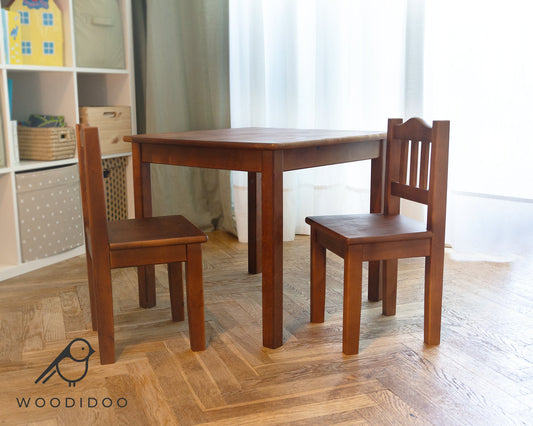 Childrens Wooden Table And Chair Set | LACQUERED WOOD