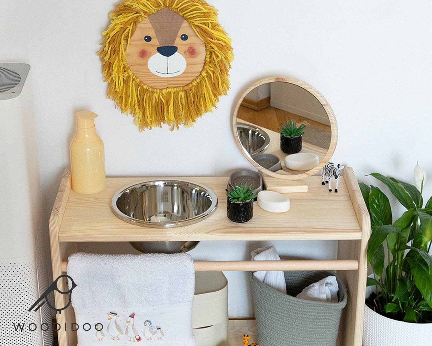 Montessori Wooden Bathroom Station