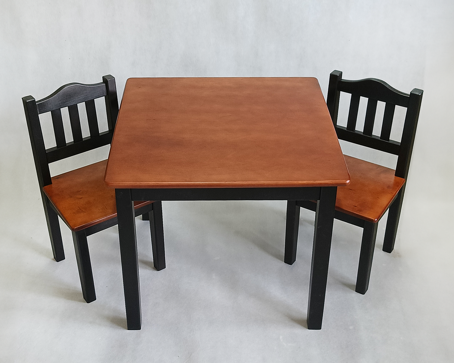 Childrens Wooden Table And Chair Set | BLACK and LACQUERED