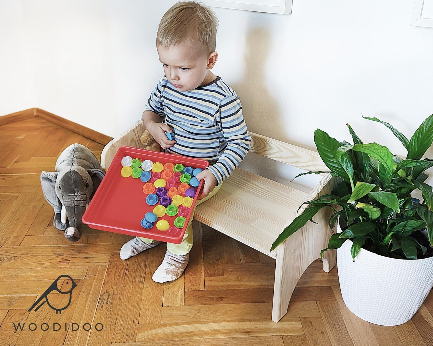 Wooden Bench for Toddlers