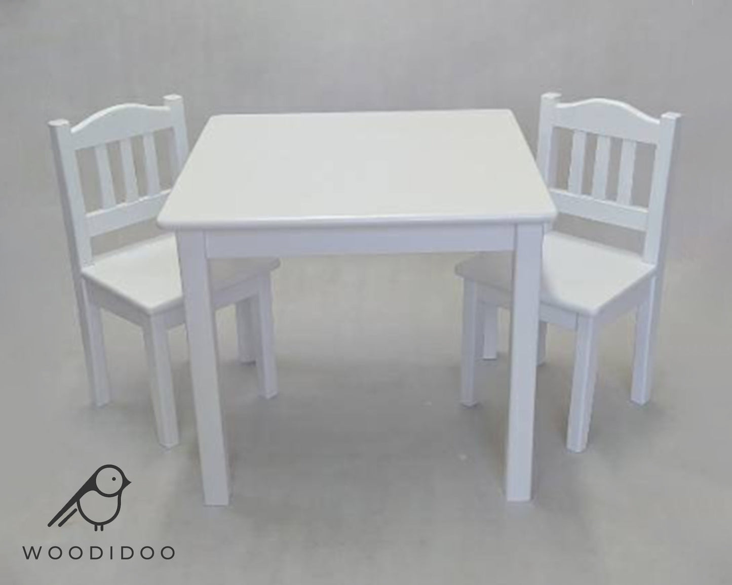 Childrens Wooden Table And Chair Set | WHITE or BLACK