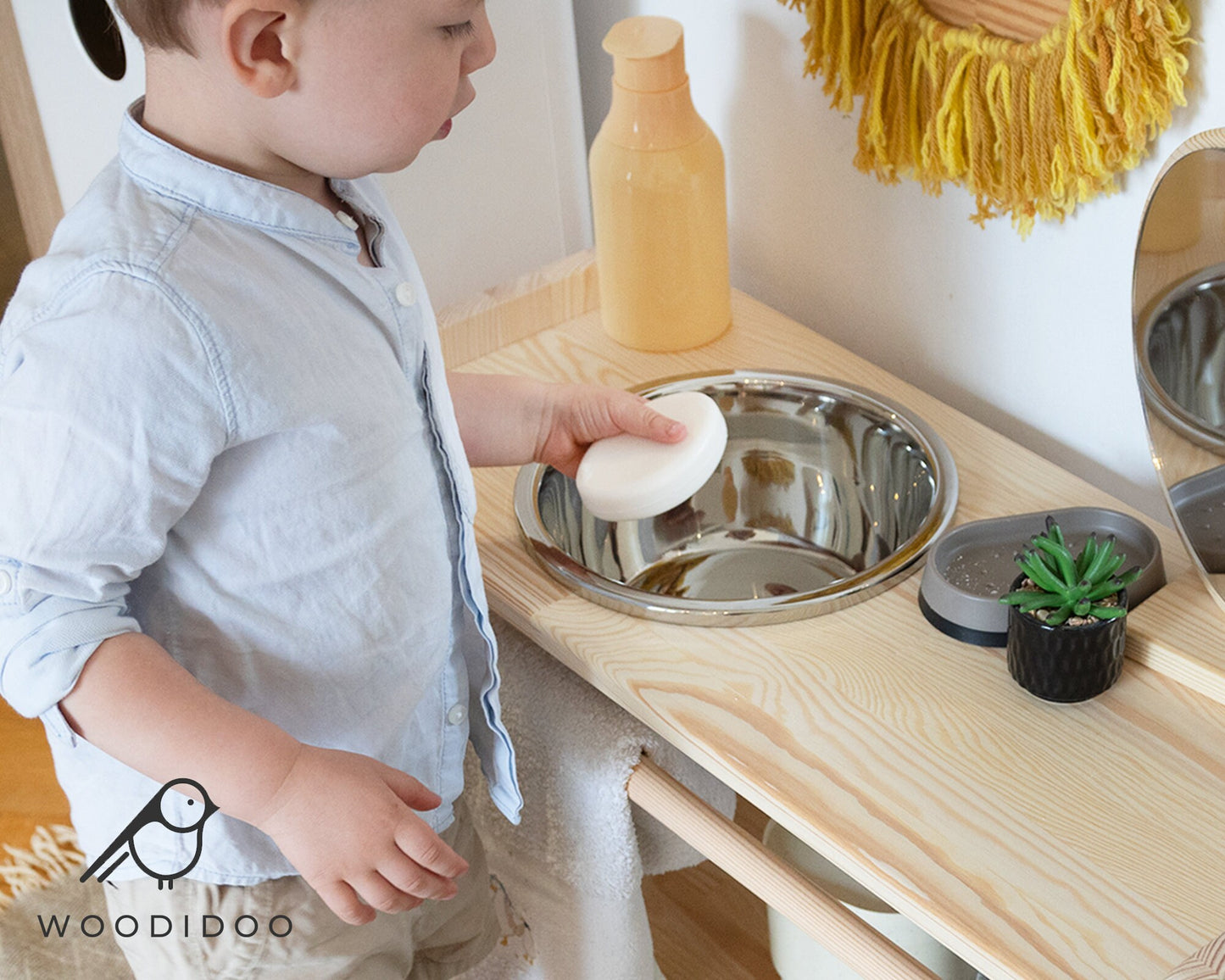 Montessori Wooden Bathroom Station