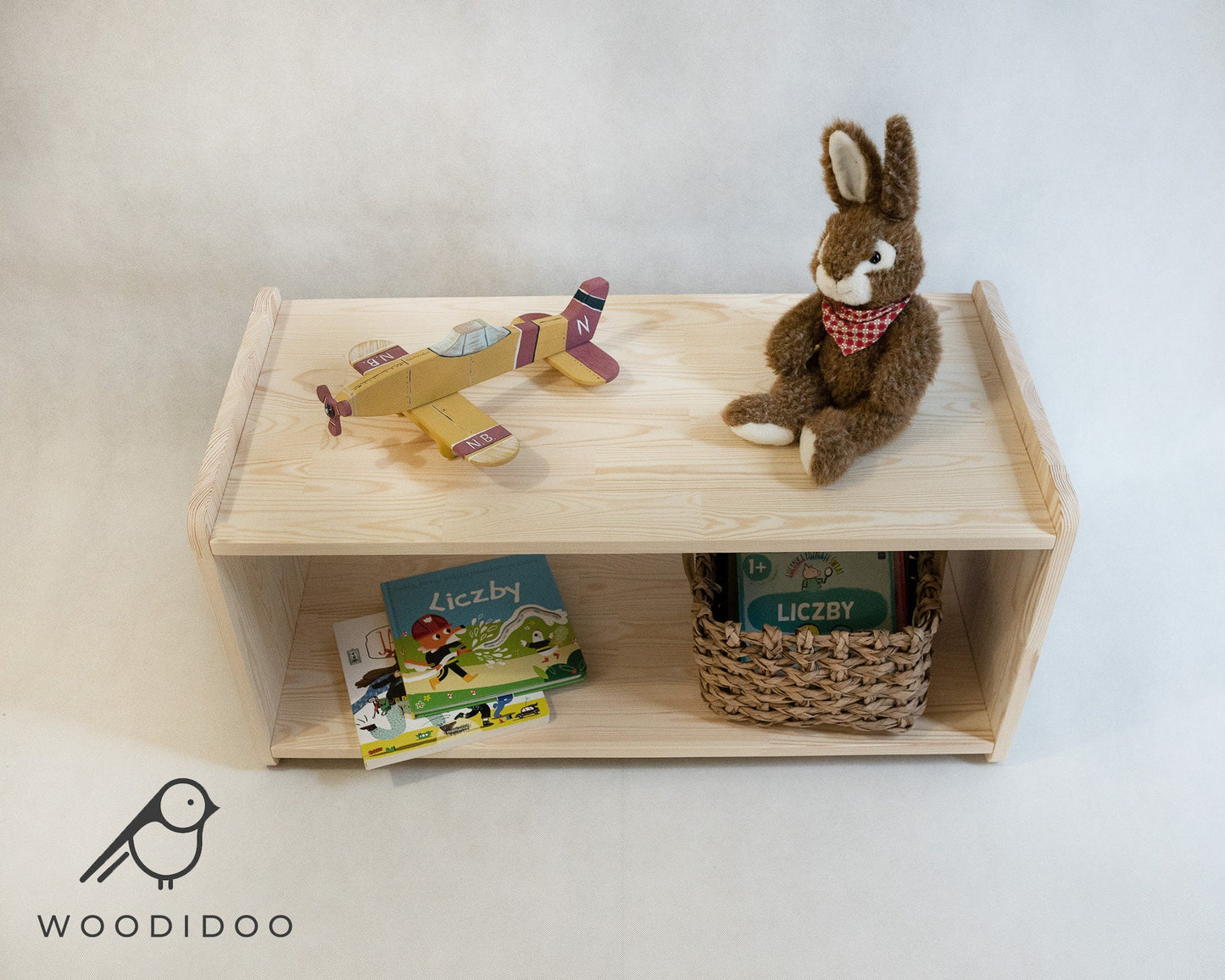 Montessori Low Toddler shelf, Montessori furniture, Wooden shelf for child, Children furniture