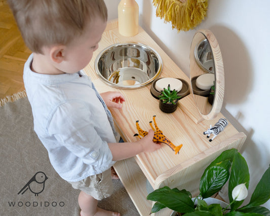 Montessori Wooden Bathroom Station