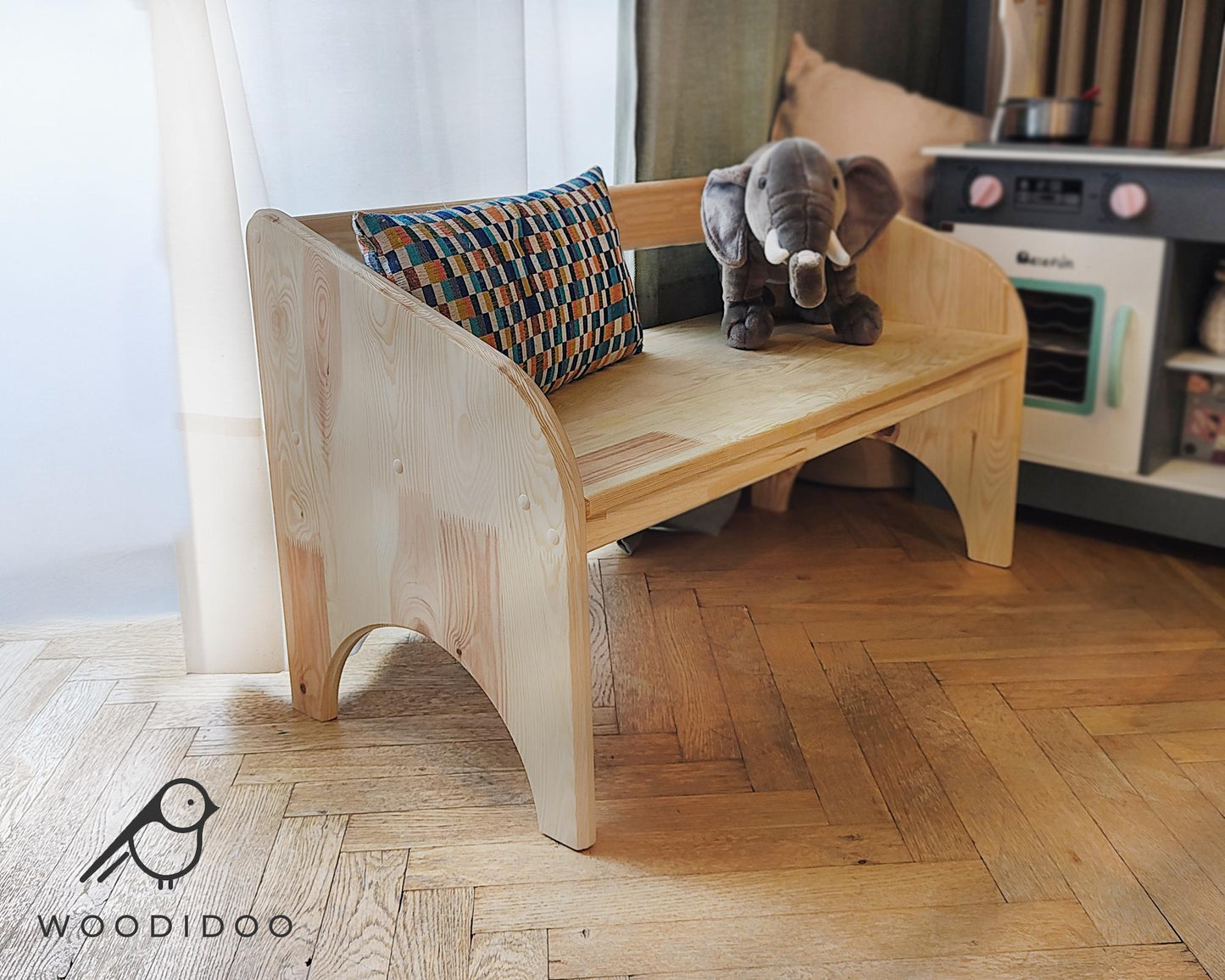 Wooden Bench for Toddlers
