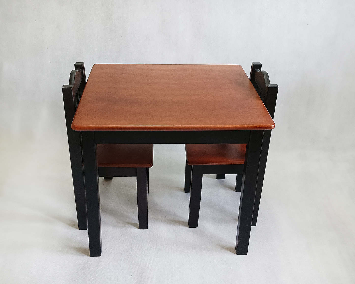 Childrens Wooden Table And Chair Set | BLACK and LACQUERED