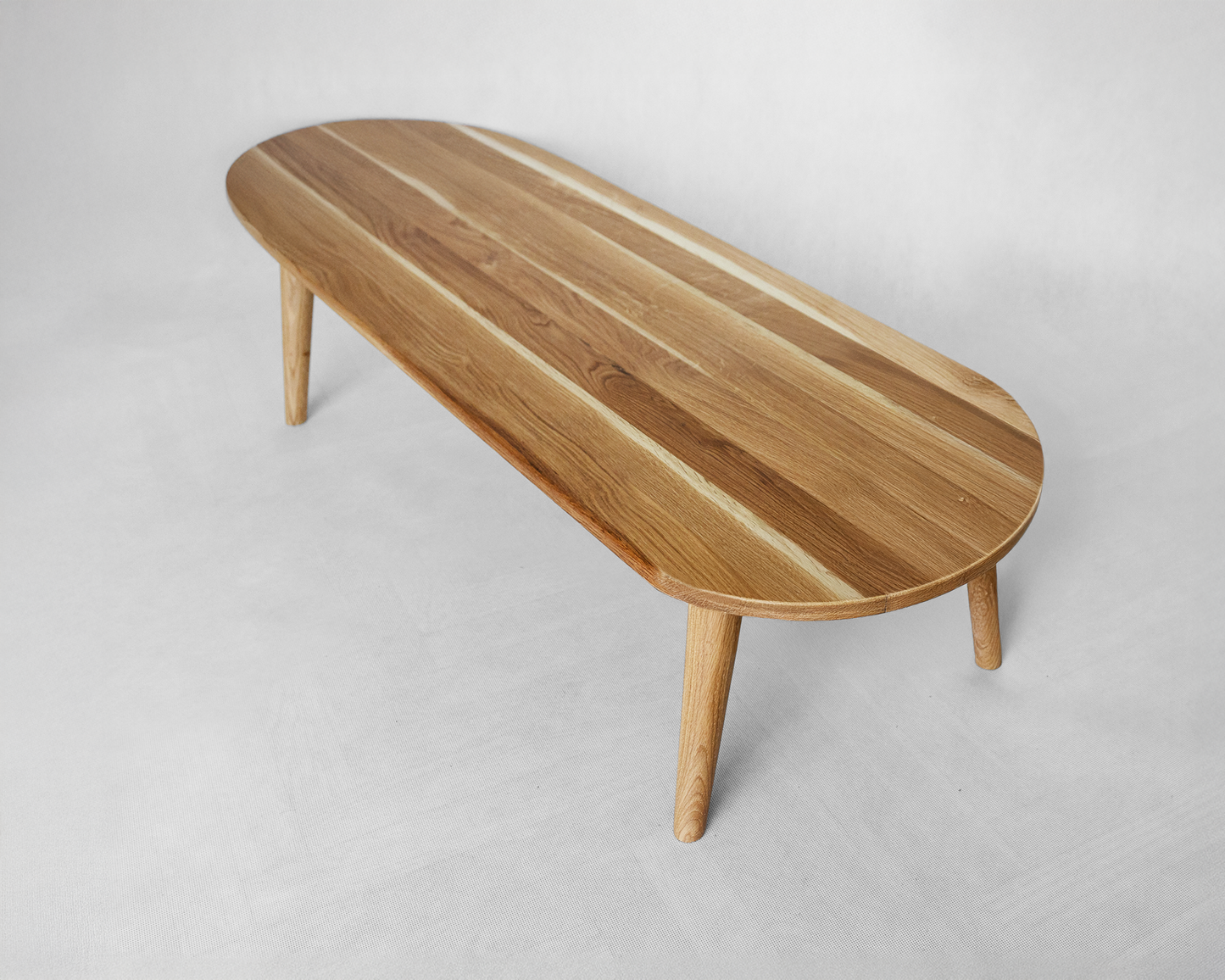 Custom Japanese-inspired low table with natural beeswax finish