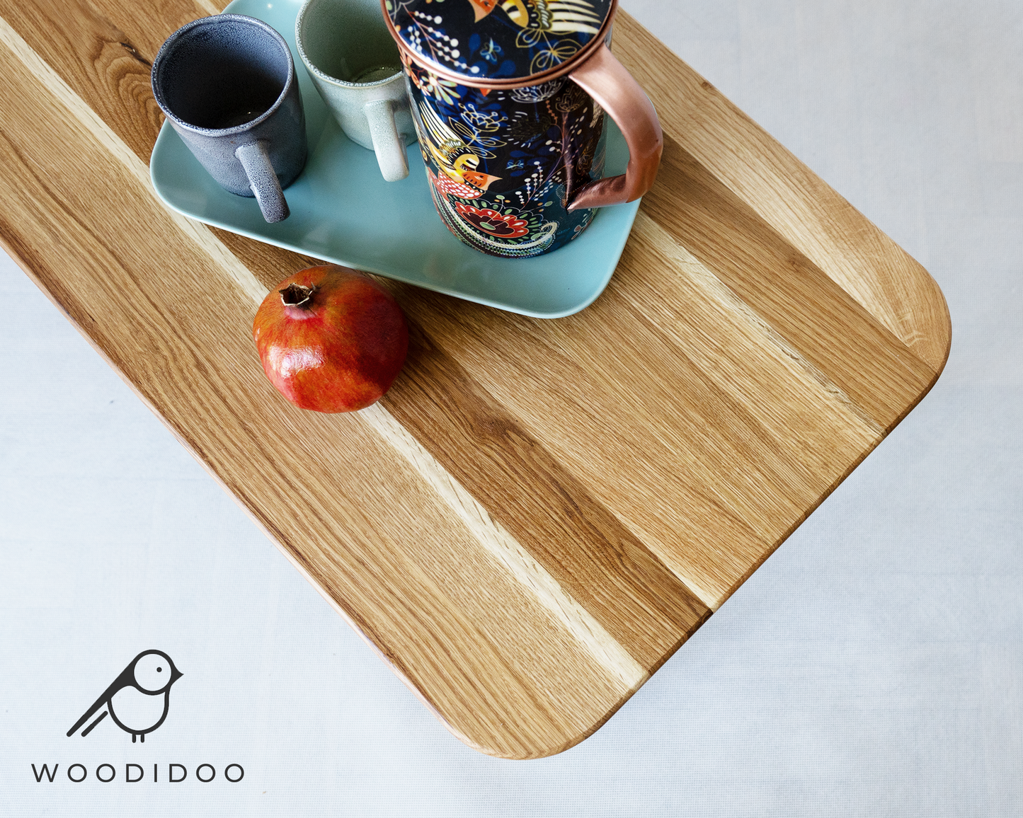 Minimalist handcrafted oak table with traditional Japanese design