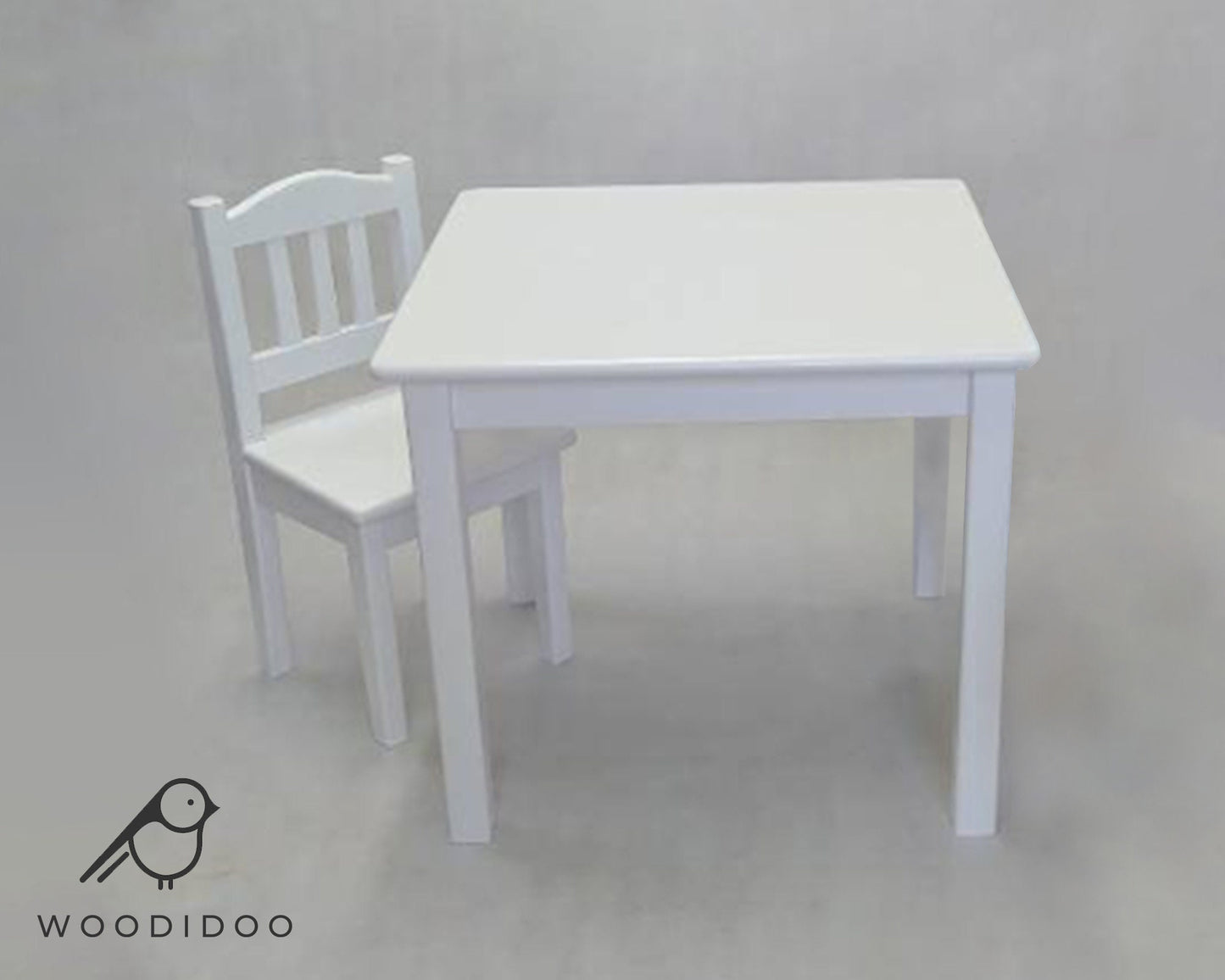 Childrens Wooden Table And Chair Set | WHITE or BLACK