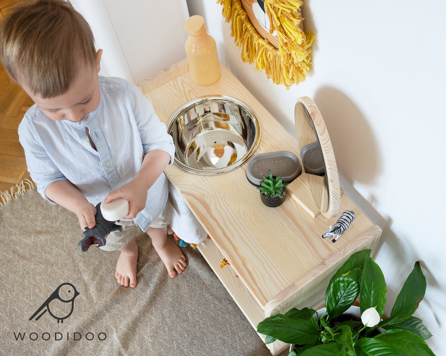 Montessori Wooden Bathroom Station