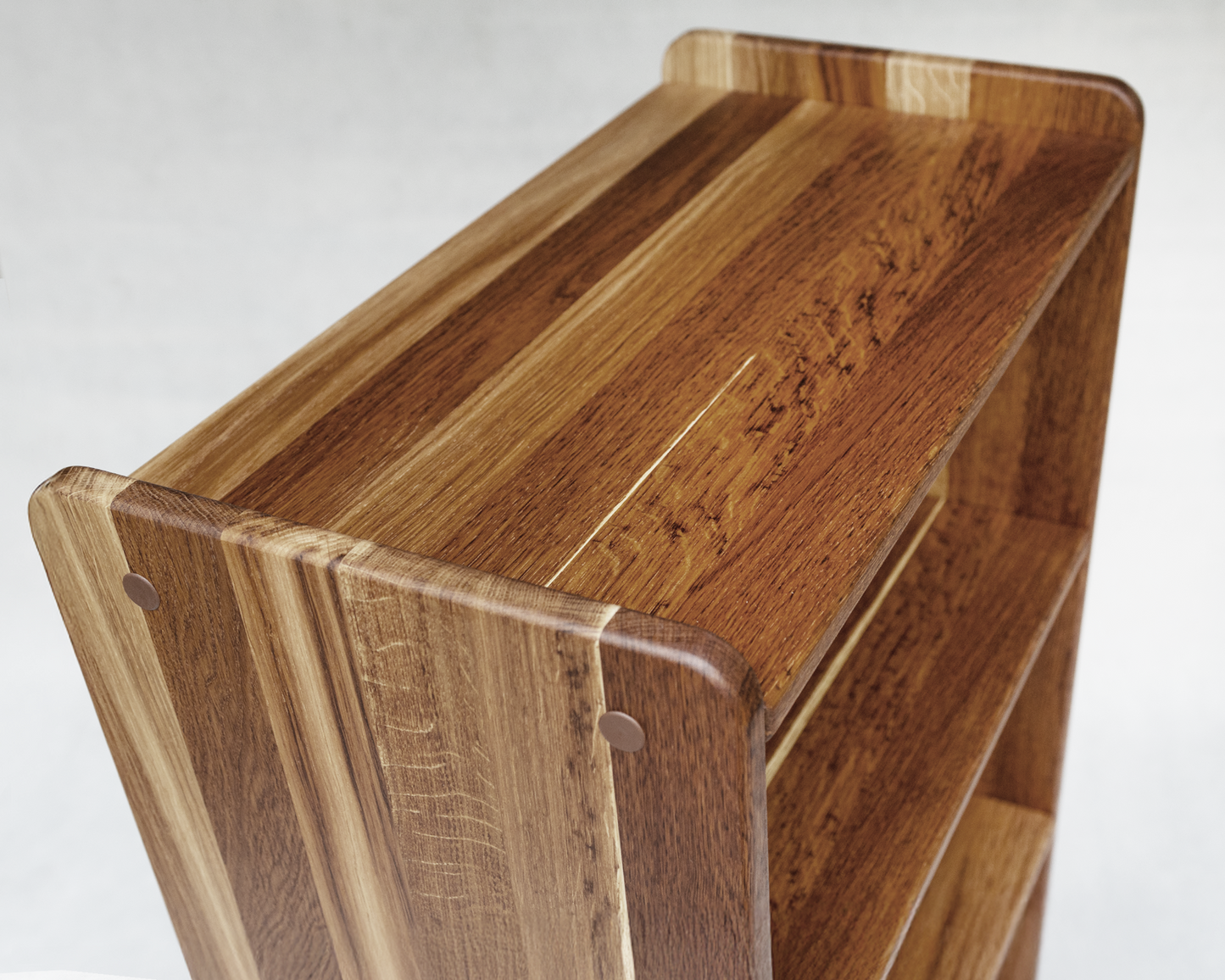 Oak Wood Standing Shelf with 4 Tiers