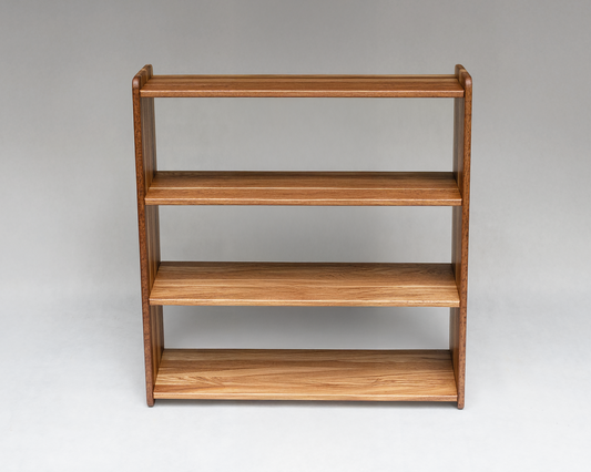 Oak Wood Standing Shelf with 4 Tiers