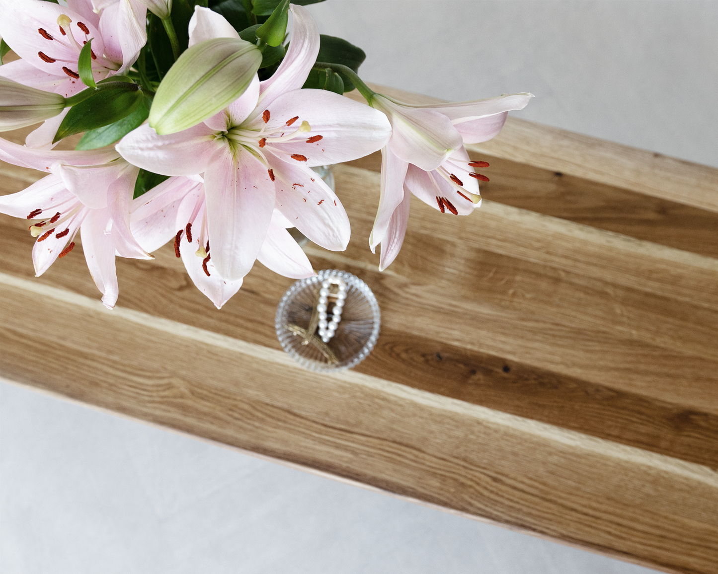 Oak Wood Standing Shelf with 4 Tiers