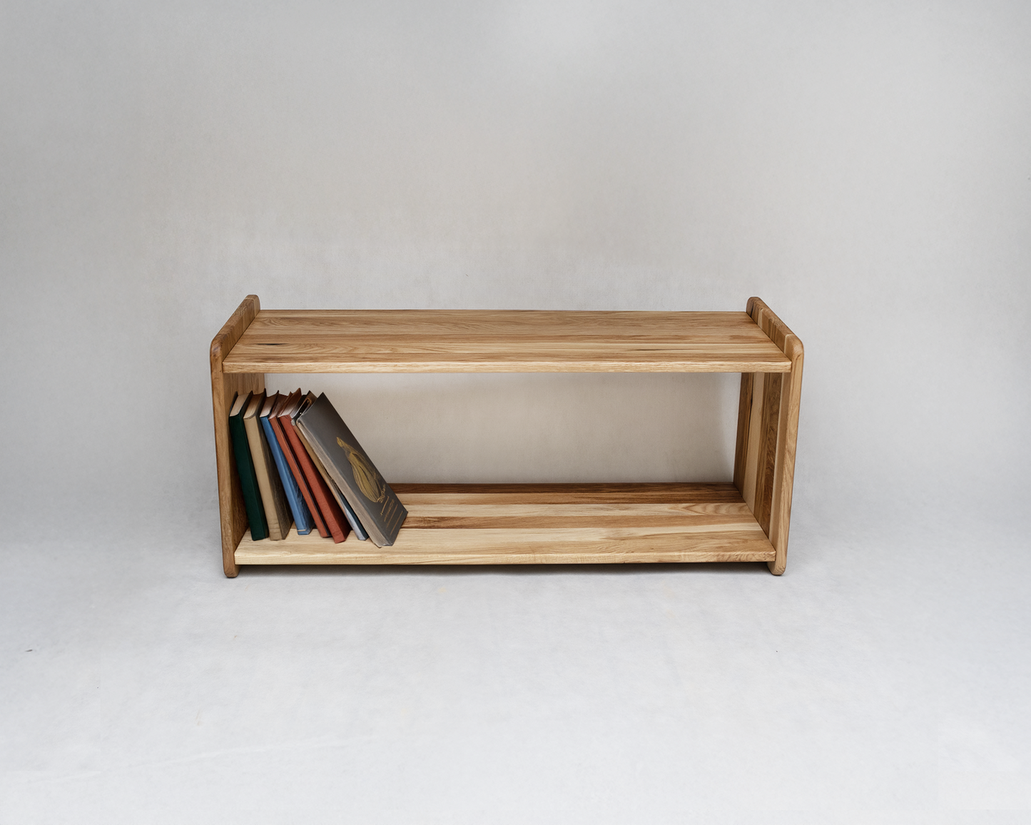 Oak Wood Standing Shelf with 2 Tiers