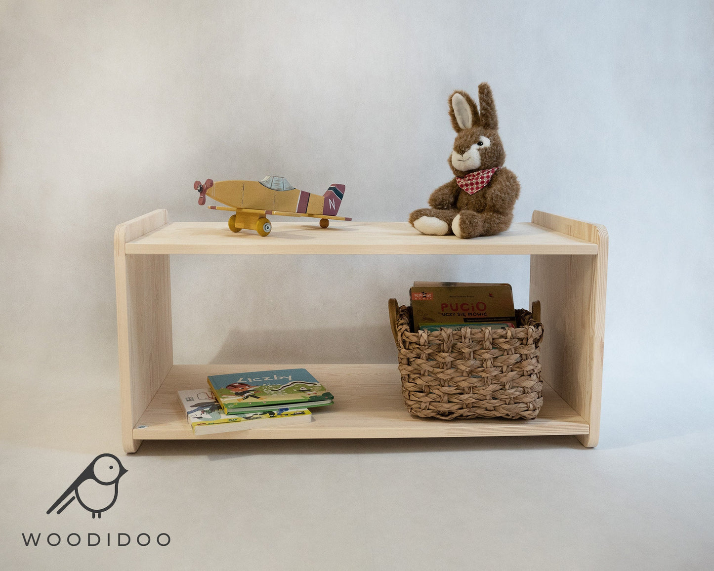 Montessori Low Toddler shelf, Montessori furniture, Wooden shelf for child, Children furniture