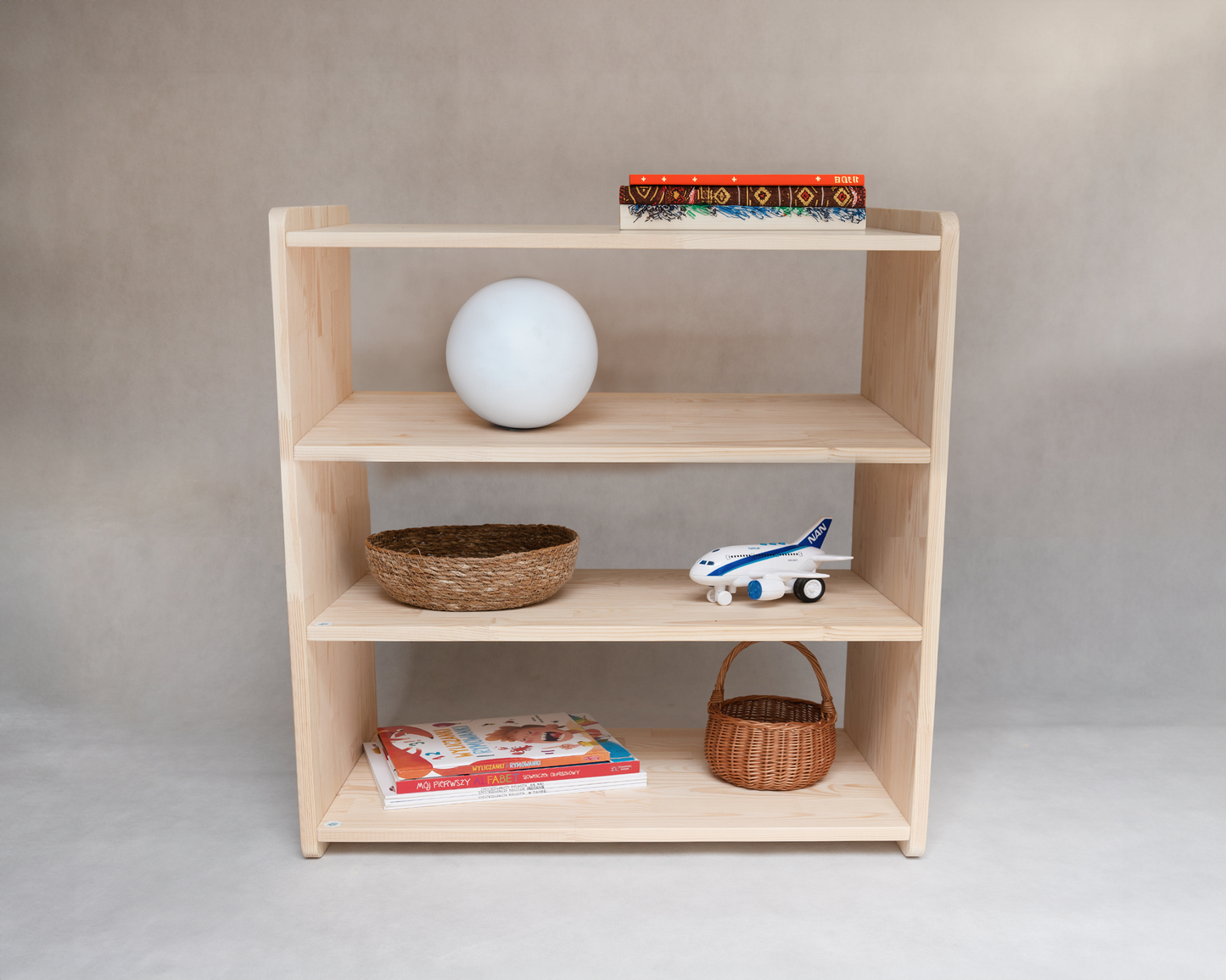 Open Shelf for Toys Montessori furniture, Toddler Shelf 4 Tier Shelf Wooden rack Wooden furniture Storage Toyshelf