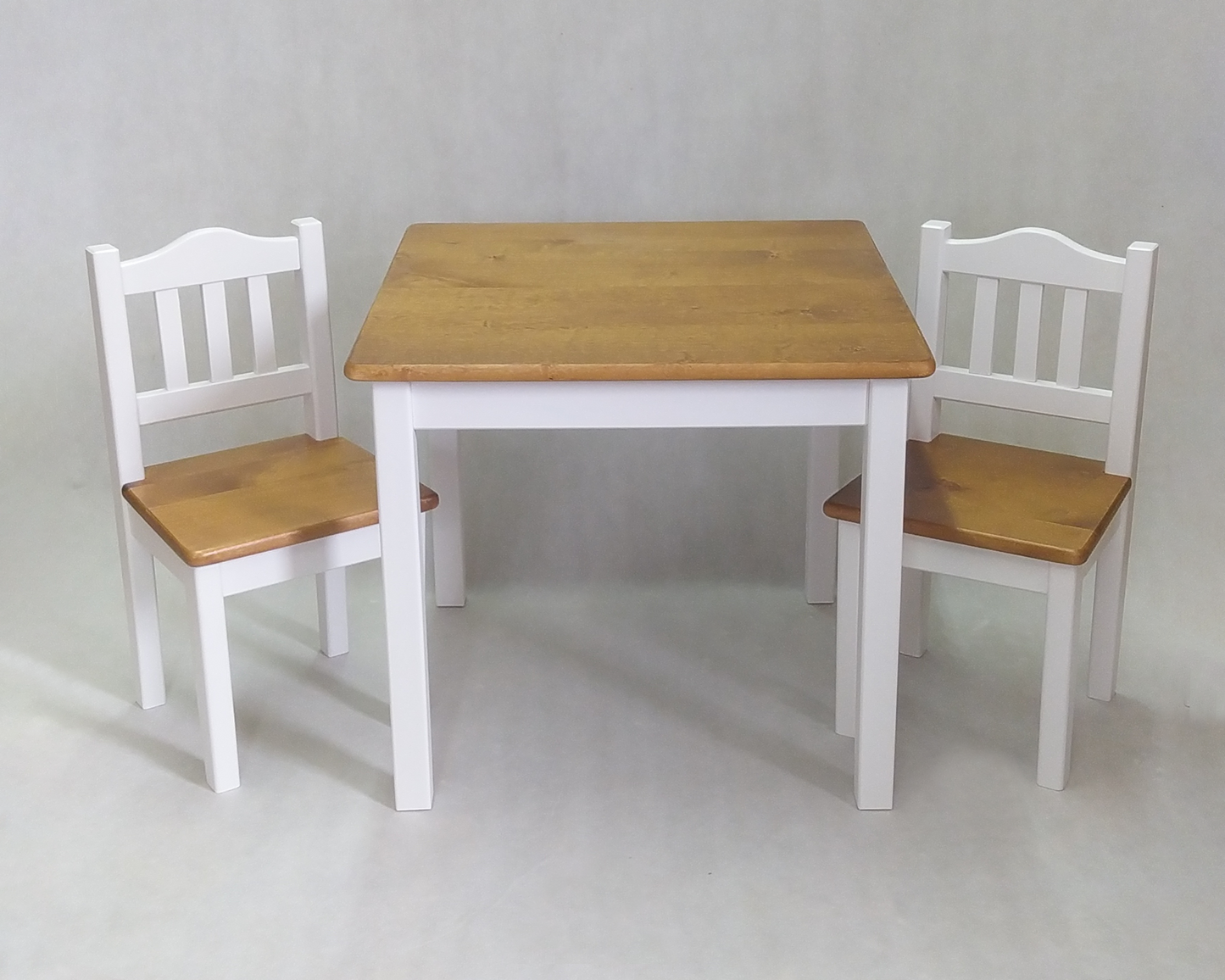 Childrens Wooden Table And Chair Set | WHITE and LACQUERED