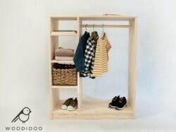 Pure wood Montessori toddler wardrobe